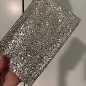 Silver Glitter Zip Pouch